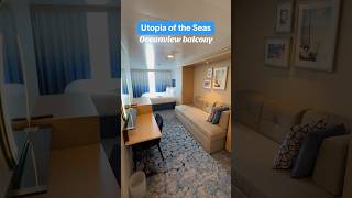 Oceanview balcony tour on Utopia of the Seas cruise royalcaribbean utopiaoftheseas [upl. by Ellersick395]