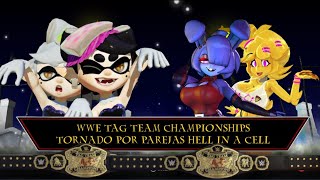 WWE 2K23 SQUID SISTERS VS FAP NIGHTS AT FRENNYS CLUB WWE TAG TEAM RAW CHAMPIONSHIP HELL IN A CELL [upl. by Entroc]