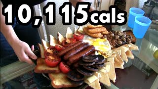 Massive 10000 Calorie English Breakfast Challenge [upl. by Susy360]