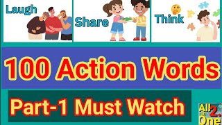 100 Action Verbs in English part1 New Action words in english ll All IN ONE 20 English [upl. by Anisirhc38]