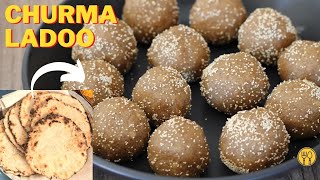 Bhakri Churma Ladoo  Gujarati style Churma na ladoo Recipe  No sugar laddu  Churma Laddu [upl. by Assilram405]