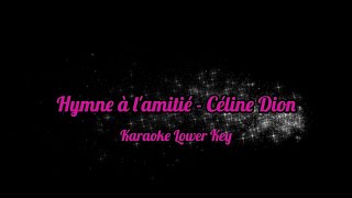 Hymne à lamitié  Céline Dion Karaoke Lower key [upl. by Akiemehs]