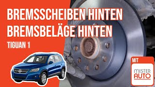 Wie Tiguan 1 Bremsscheiben hinten Bremsbeläge hinten wechseln 🚗 [upl. by Chanda]