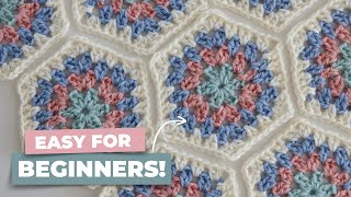 Crochet a PERFECT Hexagon Granny Square [upl. by Bilski]