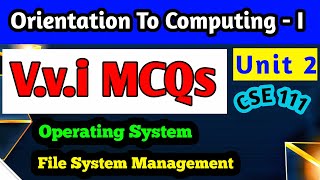 TOP MOST 30 Vvi MCQs of Unit 2 CSE 111  Operating System and File system management [upl. by Saundra]