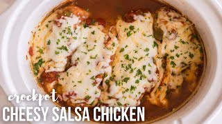 Crockpot Salsa Chicken 6 ingredients  The Recipe Rebel [upl. by Nilkoorb]