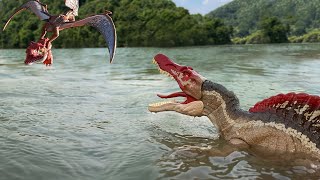 SPINOSAURUS VS PTEROSAUR PERIL The Adventures of Baby Spinosaurus Jurassic World [upl. by Cherie421]