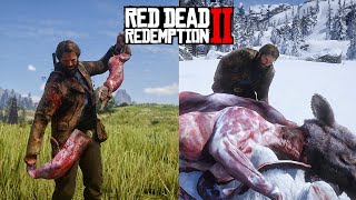 RDR 2  Satisfying SKINNING All Animals PART2 Physics amp Details [upl. by Dickie]