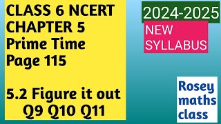 Class 6 Maths 52 Q91011 Chapter 5 Prime Time pg 115 Figure it out maths ncert ganitaprakash [upl. by Darrey]