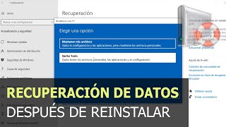 Recuperación de Datos en WindowsSoluciones Después de Reinstalar o Restablecer a su Estado Original [upl. by Salot]