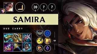 Samira ADC vs Varus Triple Kill Legendary  EUW Challenger Patch 1421 [upl. by Bore]