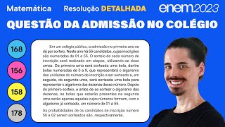 🔵 Questão da admissão no colégio ENEM 2023 Matemática Detalhada  Probabilidade [upl. by Yelsna538]