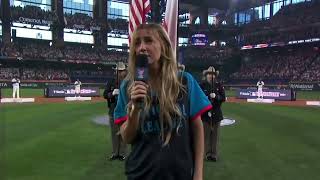 The National Anthem by Ingrid Andress  2024 Homerun Derby 😬 [upl. by Mitzi]