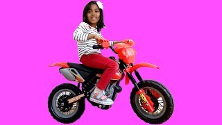 Unboxing New Dirt Cross Bike Battery Powered Ride On Super Bike Test Drive Kids Playtime Fun [upl. by Nrobyalc]