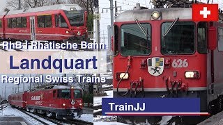 RhB  Regional Swiss Trains  Landquart  RE  Ge 44 II 623  Glacier Express  ABe 416 Allegra [upl. by Pietro]