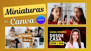 Como hacer miniaturas para YouTube con canva móvil  Tutorial paso a paso [upl. by Llertnahs291]