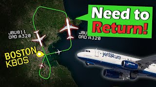 FAULTY LANDING GEAR  Jetblue A320 Emergency Return to Boston [upl. by Ri]