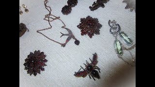 Bohemian garnet vs other garnets show vintagejewelry garnet brooch [upl. by Mohl367]