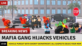 MAFIA GANG HIJACKS EXPENSIVE CARS AT CAR MEET UNDERCOVER VEHCILE PURSUIT ERLC Roblox Roleplay [upl. by Comfort]