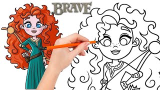 How to draw Merida the Scottish princess from Brave [upl. by Airotnes272]