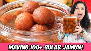 Making 100 Plus Gulab Jamun for Eid Dawath Recipe in Urdu Hindi  RKK [upl. by Kreindler]