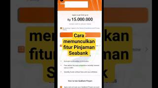 Cara memunculkan fitur Pinjaman Seabank shorts [upl. by Eeluj144]