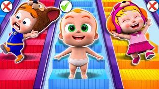 The Escalator Song 🚨  Baby At Grocery Store 🛒✨  NEW Kid Song amp Safety Tips for Kids [upl. by Mohn]