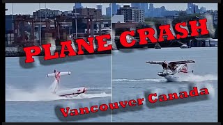 Float Plane Crashes into boat in Vancouver Harbour Vancouver Canada  Two Severely Injured [upl. by Einnol]