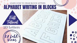 Alphabet Writing in Blocks AZ Full Tutorial  Block Lettering easy  Learn how to draw Letters [upl. by Kurr839]