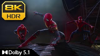 8K HDR  Team of 3 SpiderMan No Way Home  Dolby 51 [upl. by Nevag]