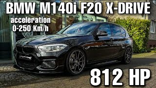 812 HP BMW M140i F20 XDrive  14 Mile Dragy times on the Street [upl. by Opaline]