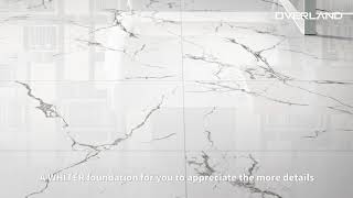 Overland Polished Porcelain Collection丨Statuario Venato White Ceramic Floor Tile Porcelain [upl. by Valora]