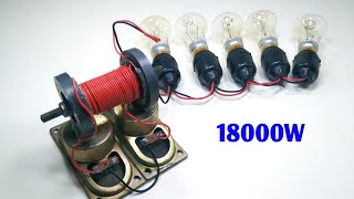 How To Make 230v 18000w Free Energy Generator With New To Speaker And Light Bulb New Activity [upl. by Krispin]