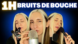 ASMR FR  1H de BRUITS DE BOUCHE 🥵 3 MICROS monstrueusement INTENSE [upl. by Allekim350]