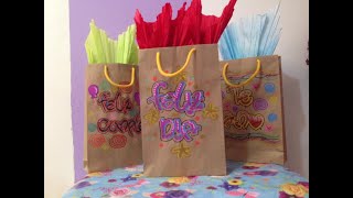 💝Como hacer BOLSAS DE REGALO con papel kraft 🎁  Hola Paola [upl. by Whitelaw398]