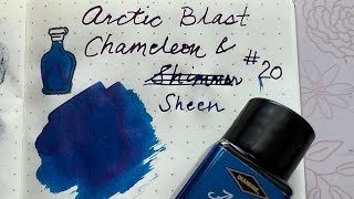 Diamine Inkvent 2022 Day 20 “Arctic Blast” Chameleon amp Sheen ink [upl. by Kassey20]