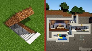 Minecraft How To Build A Modern Secret Base Tutorial  Hidden House [upl. by Aivax]