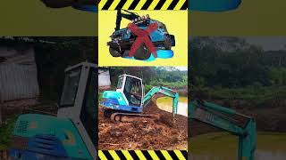 Máy xúc xe cẩu xe múc truck máy múc xe tải รถขุด máy cẩu truck excavator jcb video 9 11 [upl. by Boote]