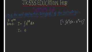 CLASS 12 MATHS Exercise 71 Question3 CHAPTER 7 INTEGRALS NCERT SOLUTIONSJK555 EDUCATION HUB [upl. by Moberg]