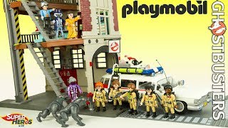 Histoire de Playmobil Ghostbusters Panique au Quartier Général 9219 SOS Fantomes Jouet Toy Review [upl. by Esiralc]