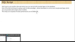 161 SAP ABAP Introduction to SQL Script  SAP ABAP On HANA [upl. by Cul]