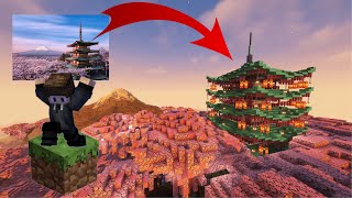 How I build the MOST realistic JAPANESE temple in Minecraft [upl. by Mylan]