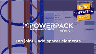 PowerPack for Advance Steel Lap joint – add spacer elements [upl. by Rickert227]