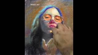 Pastel portrait 2 hours pastelportrait pastelpainting pastelart pastelsketch softpastelart [upl. by Serafina]