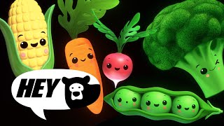 Hey Bear Sensory  Funky Veggies  Fun Dance Animation with Music Baby Sensory [upl. by Minoru]