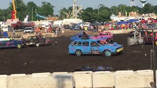 61718 Sangamon County Fair Demo Derby Bone Stock Compacts [upl. by Mireille]