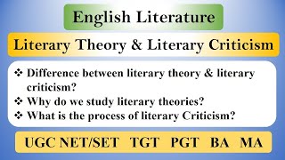 Difference Between Literary Theory and Literary Criticism in English Literature [upl. by Otto]