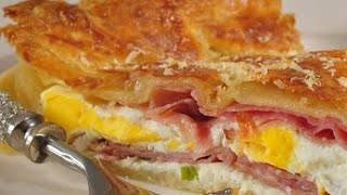 Ham and Egg Pie Recipe Demonstration  Joyofbakingcom [upl. by Berstine]