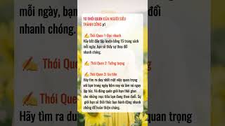 10 THÓI QUEN CỦA NGƯỜI SIÊU THÀNH CÔNG P1 baihoccuocsong shortvideo [upl. by Rene]