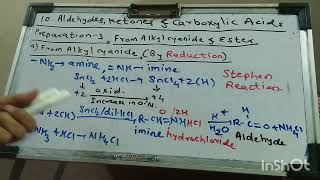 Video 7 Ald amp Ket Preparation  3 From Alkyl Cyanides amp Esters By Reduction Stephen Redn [upl. by Judith366]